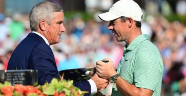 Pga Tour Commissioner Jay Monahan With Rory Mcilroy In August 2022.